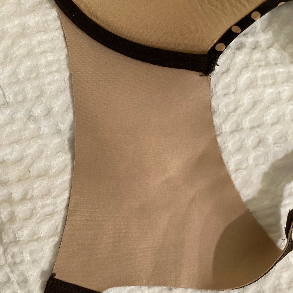 Soma Vanishing Back Full Coverage Underwire Brown and Beige Polka Dot Bra 34C - Picture 9 of 12